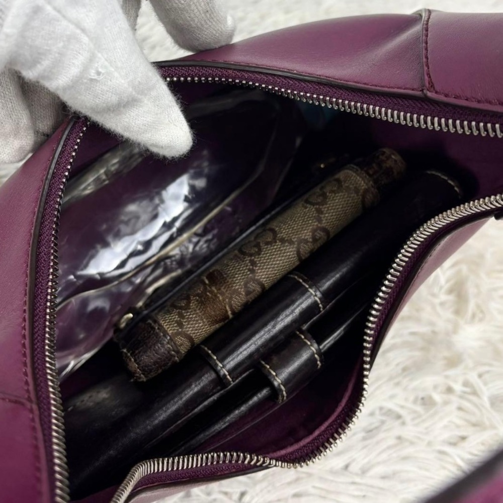 Stella McCartney Plum Crescent Hobo Shoulder Bag - Picture 9 of 11